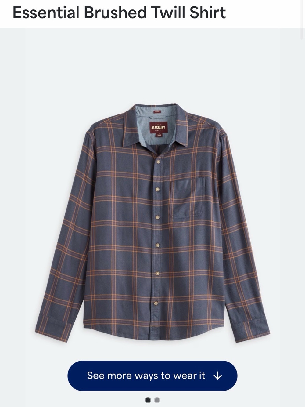 ALESBURY
Essential Brushed Twill Shirt (Indigo)